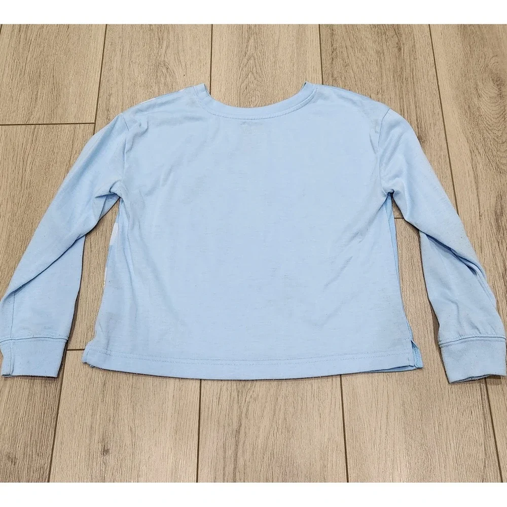Bluey Girls Pajama Top Long Sleeve Blue Graphic Shirt Size L 10/12 Muffin Bingo